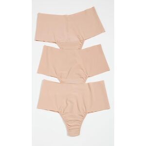 Hanky Panky Women's Breathe Hi Rise Thong 3 Pack, Tau3, Tan, M - New